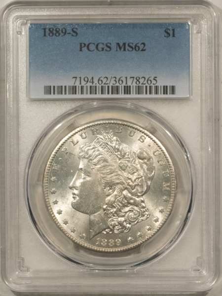 Dollars 1889-S $1 MORGAN DOLLAR – PCGS MS-62