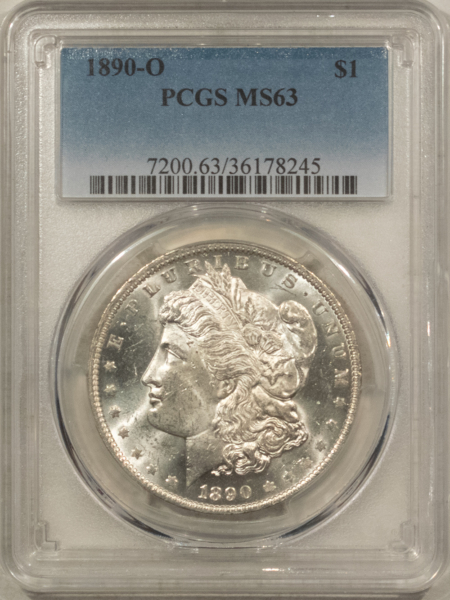 Dollars 1890-O $1 MORGAN DOLLAR – PCGS MS-63, SEMI-PROOFLIKE WITH BLAZING LUSTER!