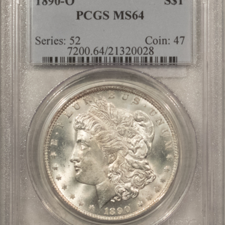 Dollars 1890-O $1 MORGAN DOLLAR – PCGS MS-64, SUPER PREMIUM QUALITY! LOOKS GEM!