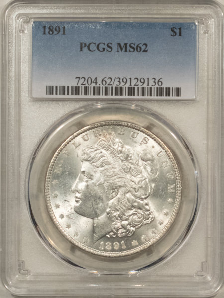 Dollars 1891 $1 MORGAN DOLLAR – PCGS MS-62
