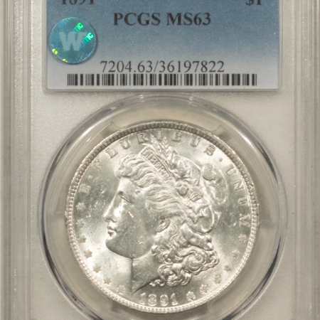 Dollars 1891 $1 MORGAN DOLLAR – PCGS MS-63