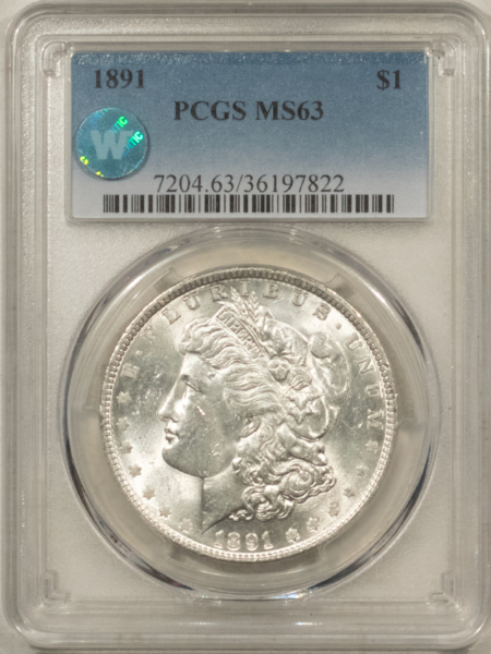 Dollars 1891 $1 MORGAN DOLLAR – PCGS MS-63