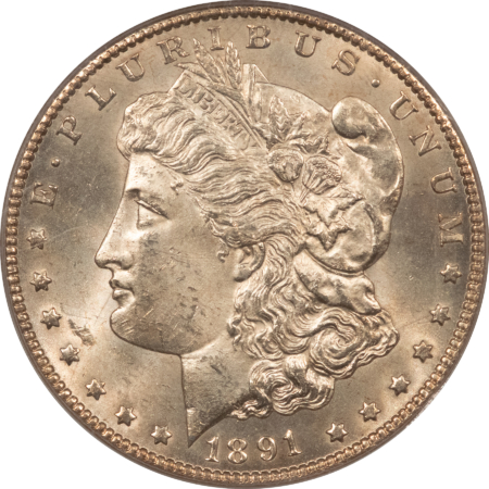 Dollars 1891-CC $1 MORGAN DOLLAR – PCGS MS-63, OLD GREEN HOLDER & PQ! CARSON CITY!