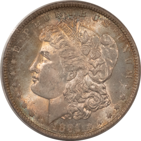 Dollars 1891-O $1 MORGAN DOLLAR – PCGS MS-63, TONED PRETTY REV! OLD GREEN HOLDER!