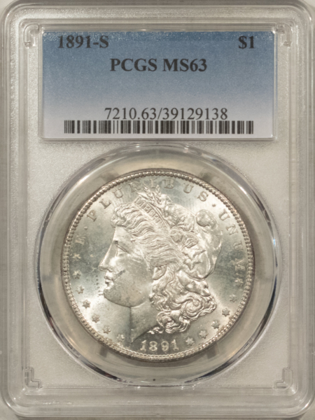 Dollars 1891-S $1 MORGAN DOLLAR – PCGS MS-63