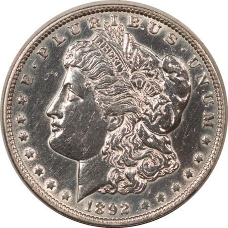 Dollars 1892-O $1 MORGAN DOLLAR – AU+ DETAILS, POLISHED!