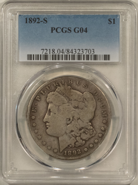Dollars 1892-S $1 MORGAN DOLLAR – PCGS G-04