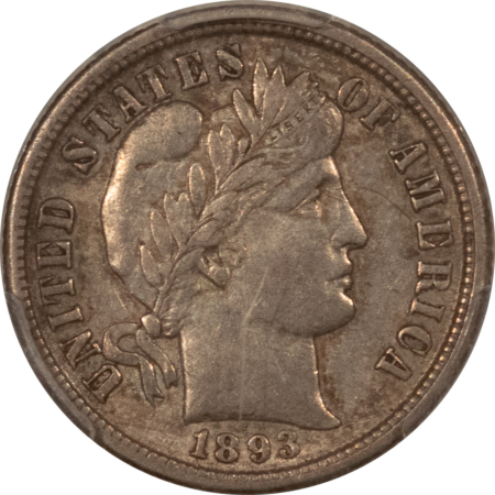 Barber Dimes 1893-O BARBER DIME – PCGS AU-50, TOUGH EARLY DATE!