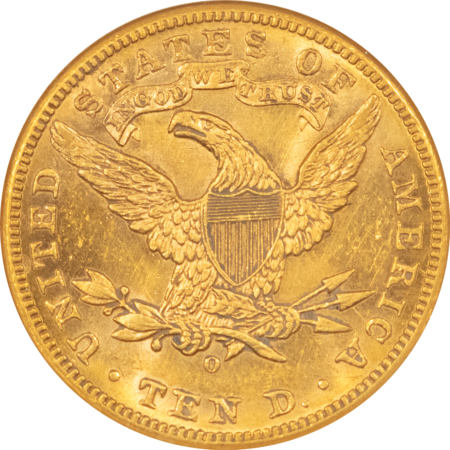 $10 1893-O $10 LIBERTY HEAD EAGLE – NGC MS-61, FATTIE HOLDER, PQ NEW ORLEANS GOLD!