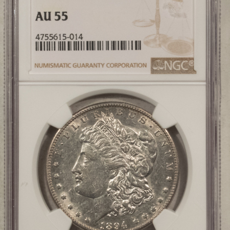 Dollars 1894-O $1 MORGAN DOLLAR – NGC AU-55 WHITE & FLASHY, TOUGH DATE!
