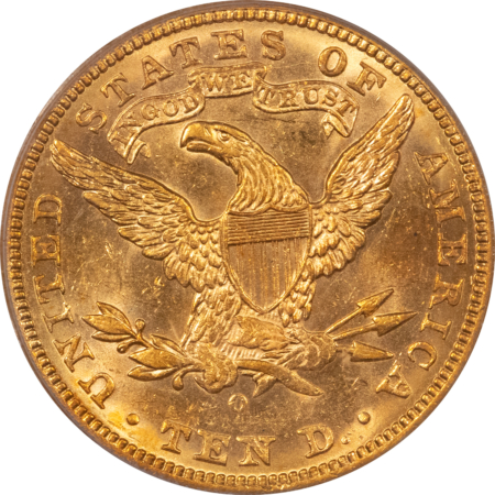 $10 1894-O $10 LIBERTY GOLD HALF EAGLE – PCGS MS-61, FLASHY! PREMIUM QUALITY!
