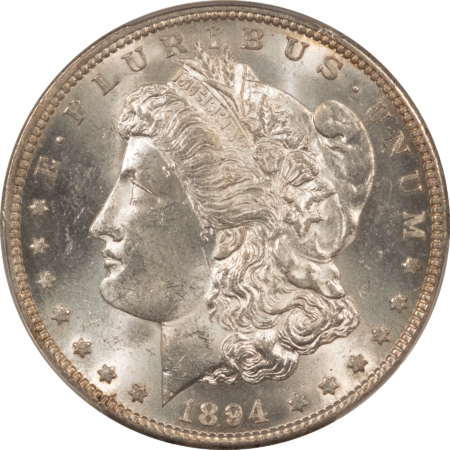 Dollars 1894-S $1 MORGAN DOLLAR – PCGS MS-63, BLAZING WHITE & CHOICE!
