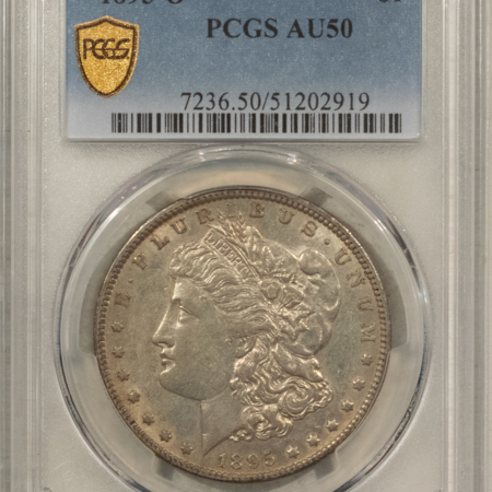 Dollars 1895-O $1 MORGAN DOLLAR – PCGS AU-50, FRESH W/ ORIGINAL LUSTER, TOUGH!