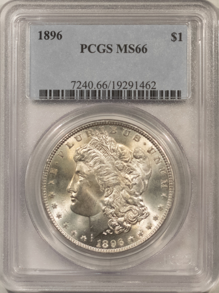 Dollars 1896 $1 MORGAN DOLLAR – PCGS MS-66, REALLY FRESH & SUPERB! PREMIUM QUALITY!