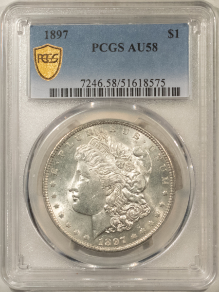 Dollars 1897 $1 MORGAN DOLLAR – PCGS AU-58