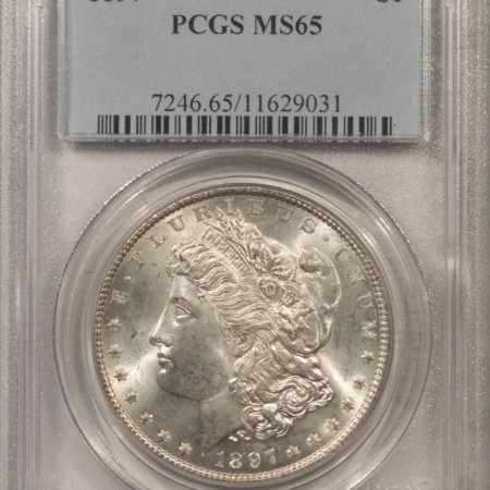 Dollars 1897 $1 MORGAN DOLLAR – PCGS MS-65, WHITE