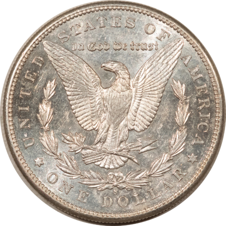 Dollars 1897-S $1 MORGAN DOLLAR – CHOICE ABOUT UNCIRCULATED AND SEMI-PL, NICE!