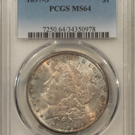 Dollars 1897-S $1 MORGAN DOLLAR – PCGS MS-64, PREMIUM QUALITY!