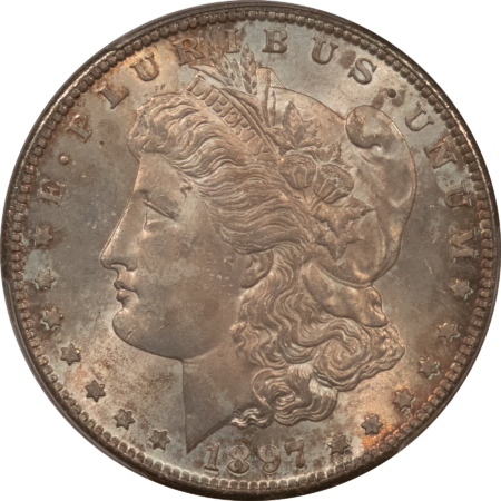 Dollars 1897-S $1 MORGAN DOLLAR – PCGS MS-64, PREMIUM QUALITY!