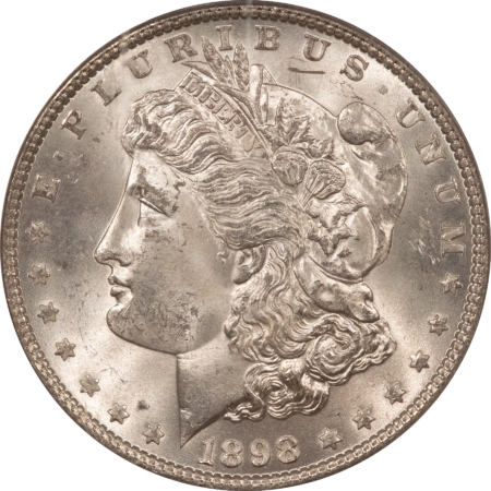 Dollars 1898 $1 MORGAN DOLLAR PCGS MS-64, 65 QUALITY, OLD GREEN HOLDER, PREMIUM QUALITY!