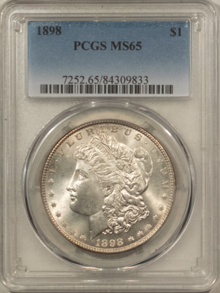 Dollars 1898 $1 MORGAN DOLLAR – PCGS MS-65, LOOKS MS-66 & PREMIUM QUALITY!