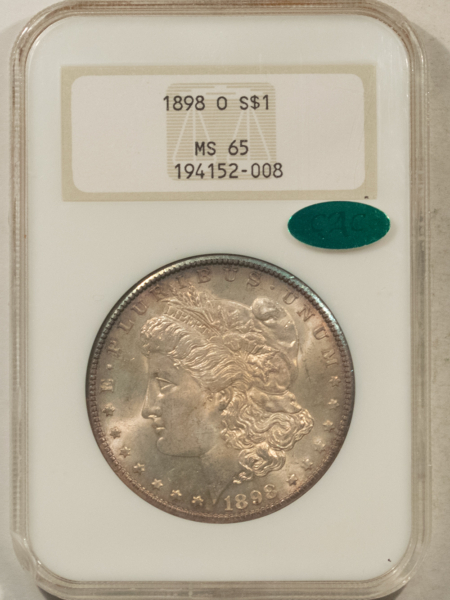 CAC Approved Coins 1898-O $1 MORGAN DOLLAR – NGC MS-65, PREMIUM QUALITY! FATTY! CAC APPROVED!