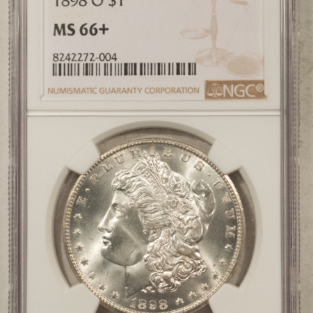 Dollars 1898-O $1 MORGAN DOLLAR – NGC MS-66+, SUPER PREMIUM QUALITY! HEADLIGHT!