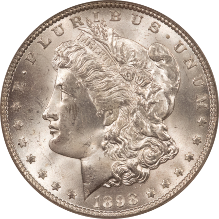 Dollars 1898-O $1 MORGAN DOLLAR – PCGS MS-63, OLD GREEN HOLDER & PREMIUM QUALITY!