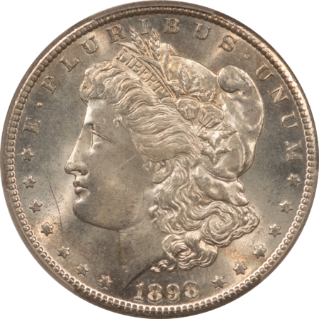 Dollars 1898-S $1 MORGAN DOLLAR – PCGS MS-63, LOOKS 64+, PREMIUM QUALITY!