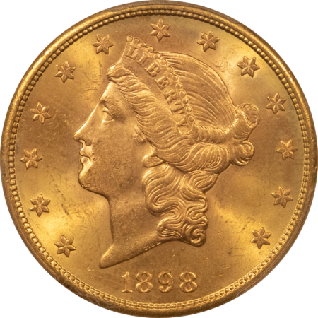 $20 1898-S $20 LIBERTY GOLD DOUBLE EAGLE – PCGS MS-64, LUSTROUS & BETTER DATE
