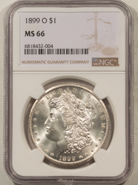 Dollars 1899-O $1 MORGAN DOLLAR – NGC MS-66, SUPER PREMIUM QUALITY!