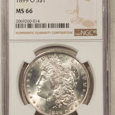 Dollars 1899-O $1 MORGAN DOLLAR – NGC MS-66, SUPER PREMIUM QUALITY!