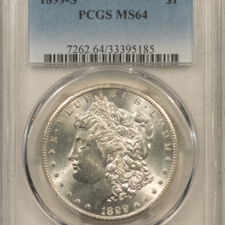 Dollars 1899-S $1 MORGAN DOLLAR – PCGS MS-64 BLAST WHITE & WELL-STRUCK