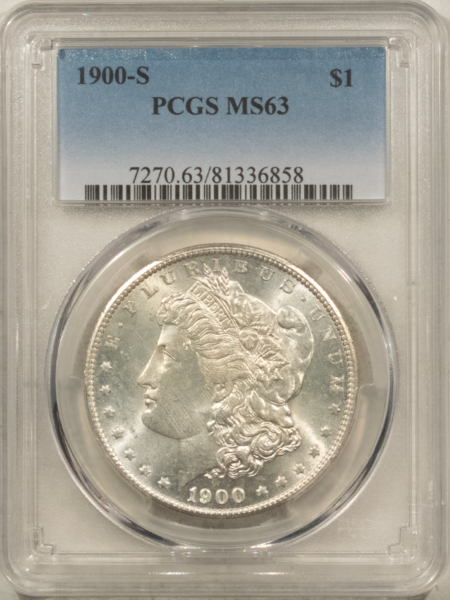 Dollars 1900-S $1 MORGAN DOLLAR – PCGS MS-63, WHITE & CHOICE!