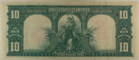 Large U.S. Notes 1901 $10 BISON LEGAL TENDER USN FR#122m MULE PCGS 40-EF PPQ, PQ COLOR, EMBOSSED!