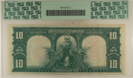 Large U.S. Notes 1901 $10 BISON LEGAL TENDER USN FR#122m MULE PCGS 40-EF PPQ, PQ COLOR, EMBOSSED!