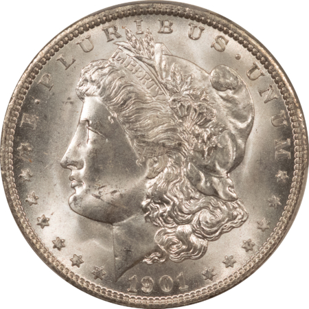 Dollars 1901-O $1 MORGAN DOLLAR – PCGS MS-64, LOOKS 65! PREMIUM QUALITY!