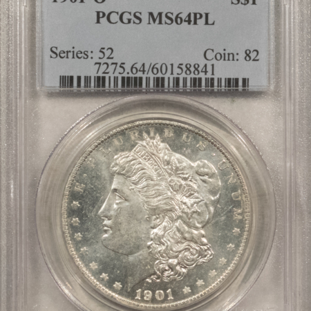 Dollars 1901-O $1 MORGAN DOLLAR – PCGS MS-64 PL, PROOFLIKE WITH VERY DEEP MIRRORS!