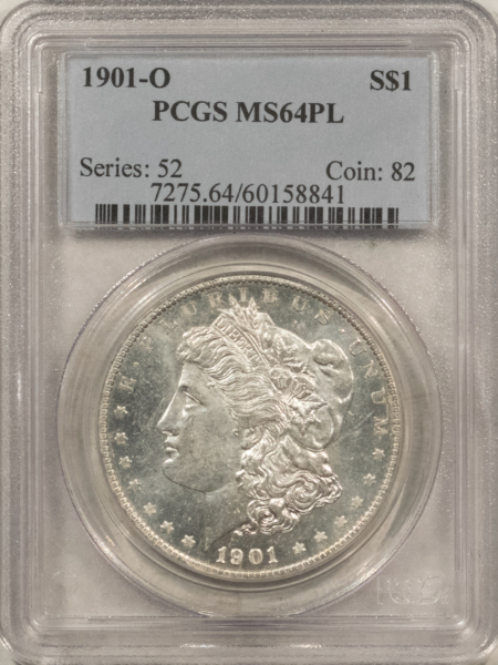 Dollars 1901-O $1 MORGAN DOLLAR – PCGS MS-64 PL, PROOFLIKE WITH VERY DEEP MIRRORS!