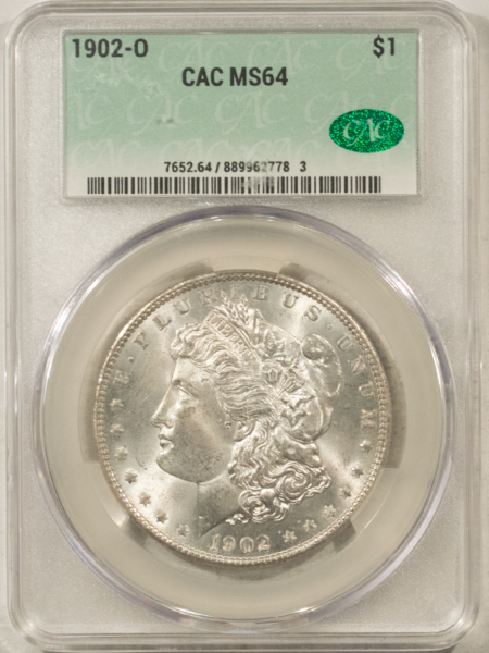 CAC Approved Coins 1902-O $1 MORGAN DOLLAR – CACG MS-64, SUPER PREMIUM QUALITY! CAC APPROVED!