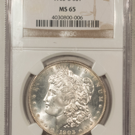 Dollars 1903-O $1 MORGAN DOLLAR – NGC MS-65, FROSTY WHITE SEMI-PROOFLIKE GEM! TOUGH!