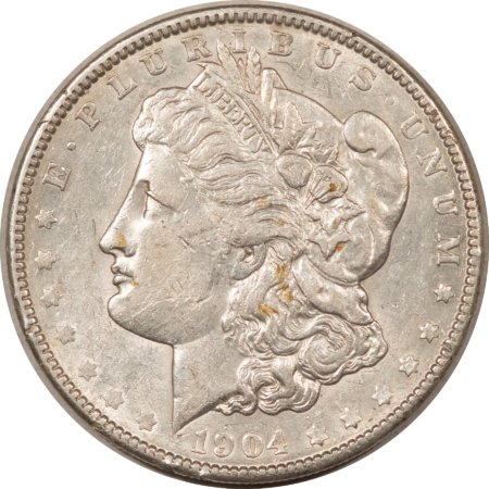 Dollars 1904 $1 MORGAN DOLLAR – HIGHER GRADE CIRC BUT W/ RIM DAMAGE & CLEANED!