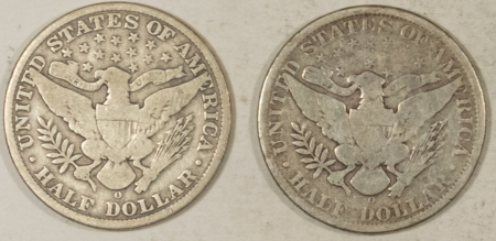 Barber Halves 1908-O BARBER HALF DOLLARS, LOT OF 2 – FULL VG/VG+