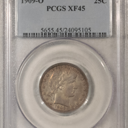 Barber Quarters 1909-O BARBER QUARTER – PCGS XF-45, RARE DATE!