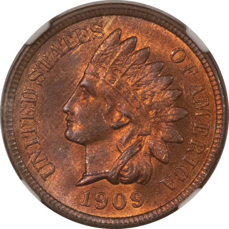 CAC Approved Coins 1909-S INDIAN CENT – NGC MS-64 RB, GORGEOUS, VIRTUALLY RED! CAC APPROVED!