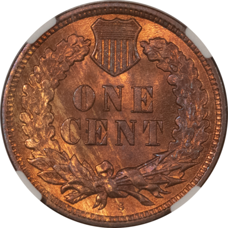 CAC Approved Coins 1909-S INDIAN CENT – NGC MS-64 RB, GORGEOUS, VIRTUALLY RED! CAC APPROVED!