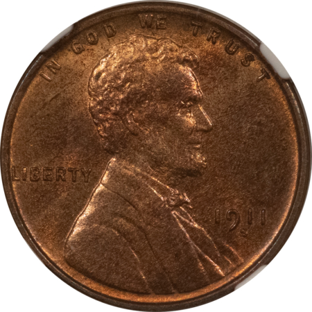 CAC Approved Coins 1911-S LINCOLN CENT – NGC MS-64 RB, CAC APPROVED! ORIGINAL & PQ!