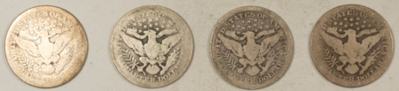Barber Quarters 1912 1913-D 1914 1915-D BARBER QUARTERS, LOT OF 4 – CIRCULATED!