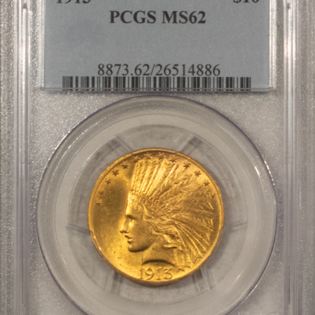 $10 1913 $10 INDIAN GOLD EAGLE – PCGS MS-62