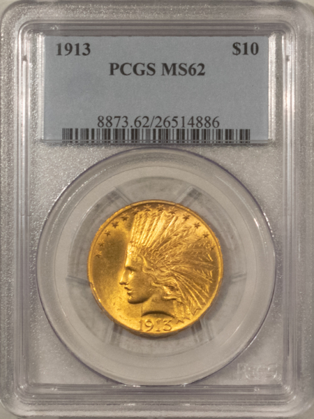 $10 1913 $10 INDIAN GOLD EAGLE – PCGS MS-62